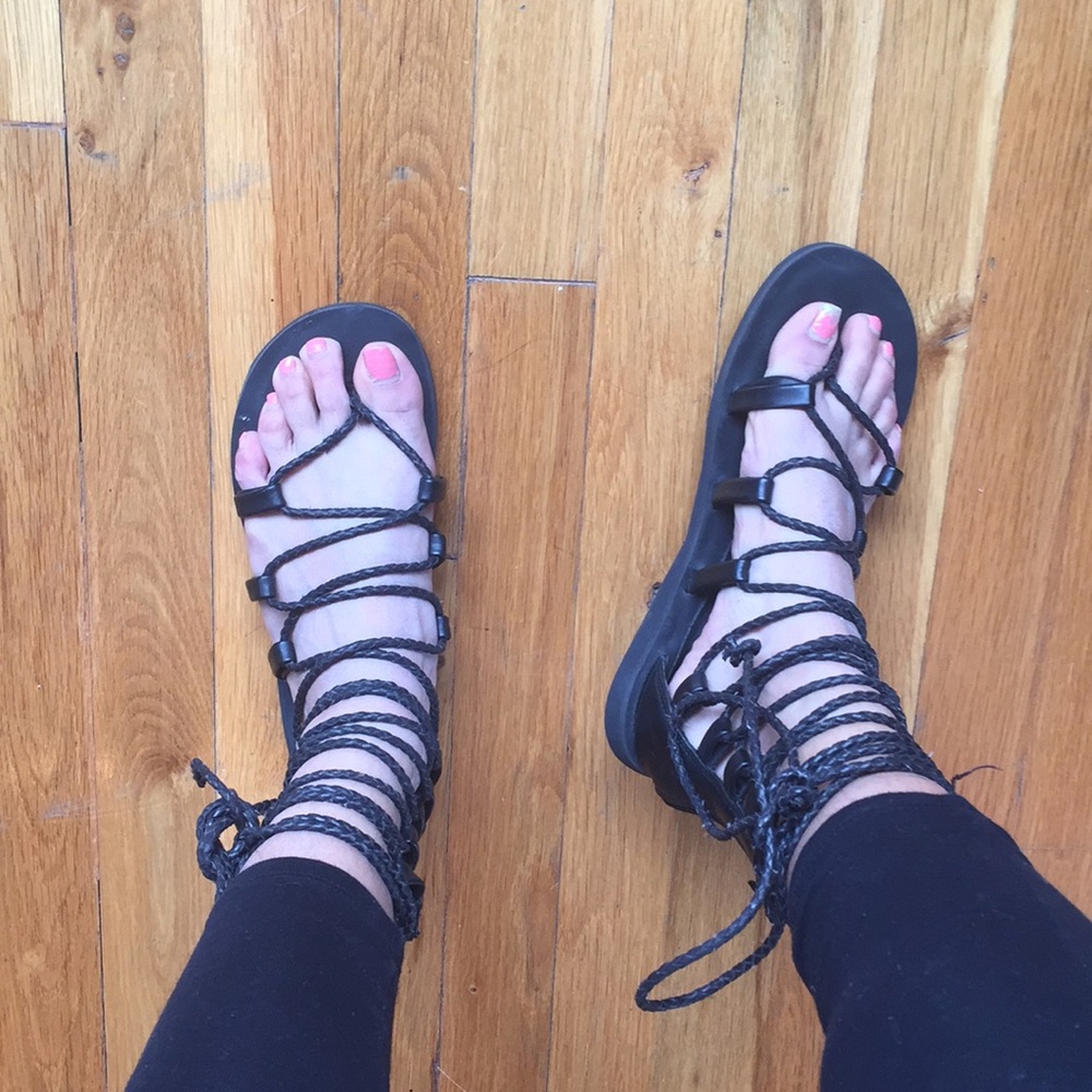 HOT! Jeffrey Campbell black lace up Sandals